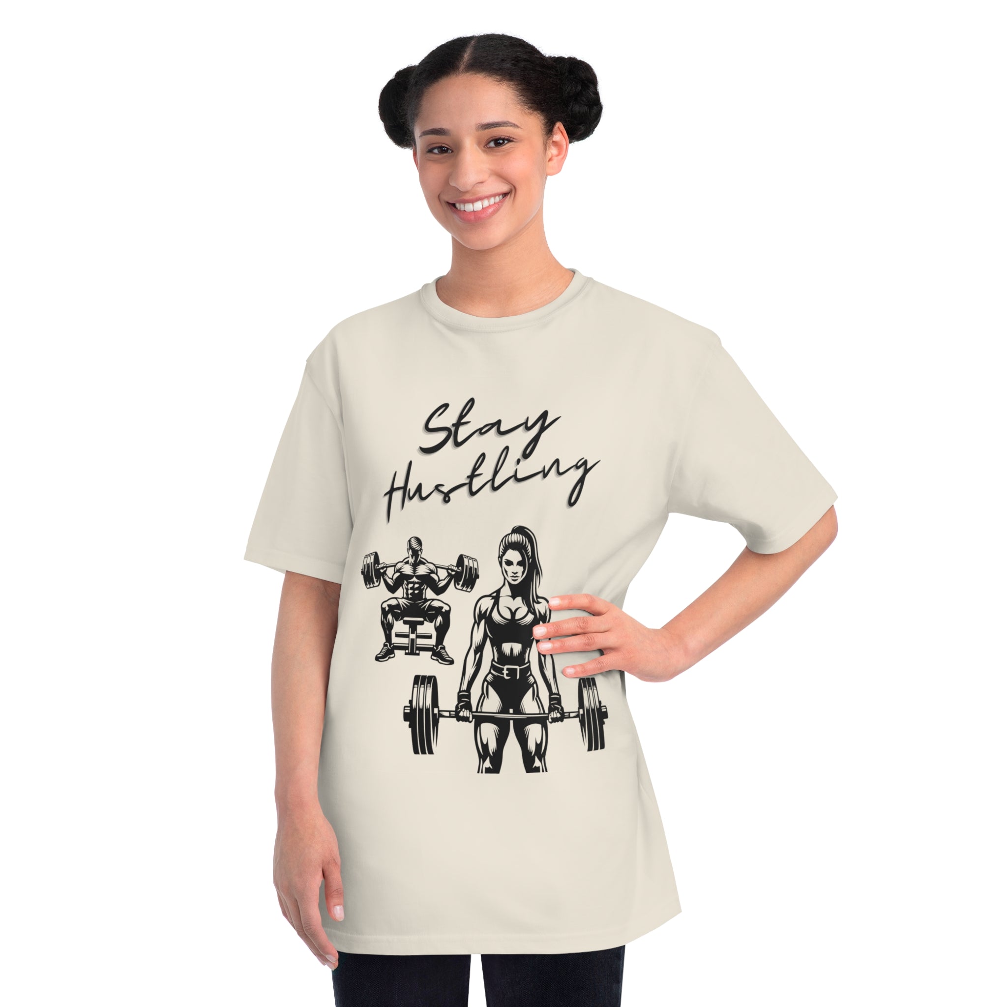 Stay Hustling Fitness T-Shirt, Organic Unisex Workout Tee, Exercise Apparel, Gym Shirt, Motivation Gift