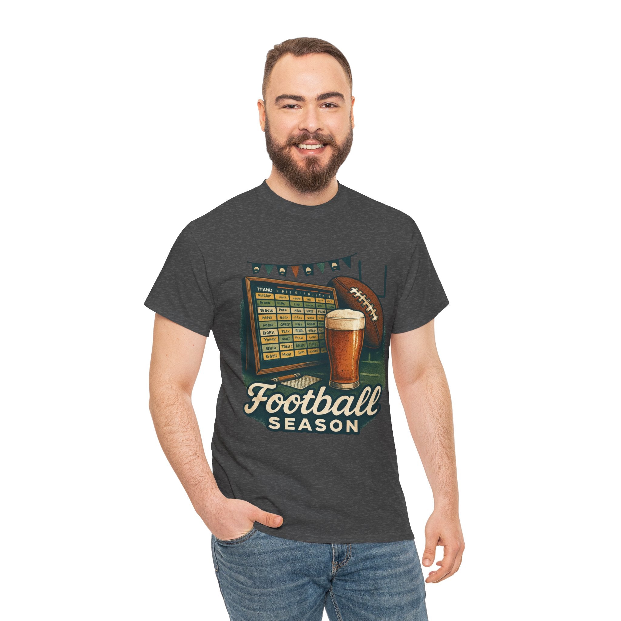 Football Season Unisex Heavy Cotton Tee | Game Day Shirt, Sports Enthusiast Gift, Tailgate Apparel, Football Fan Gear, Casual Comfort