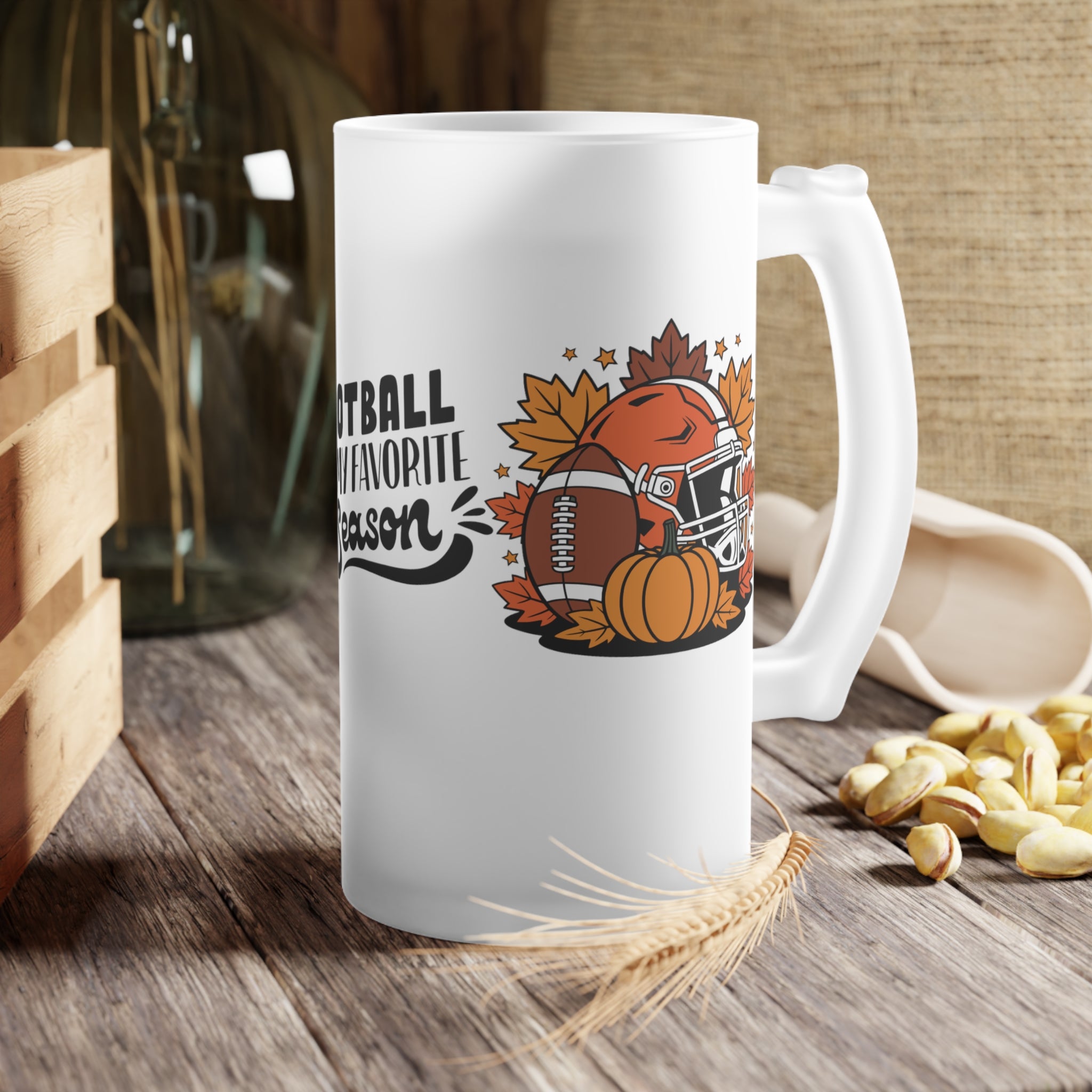 Beer Mug - Fall Fantasy Football Draft Season Design