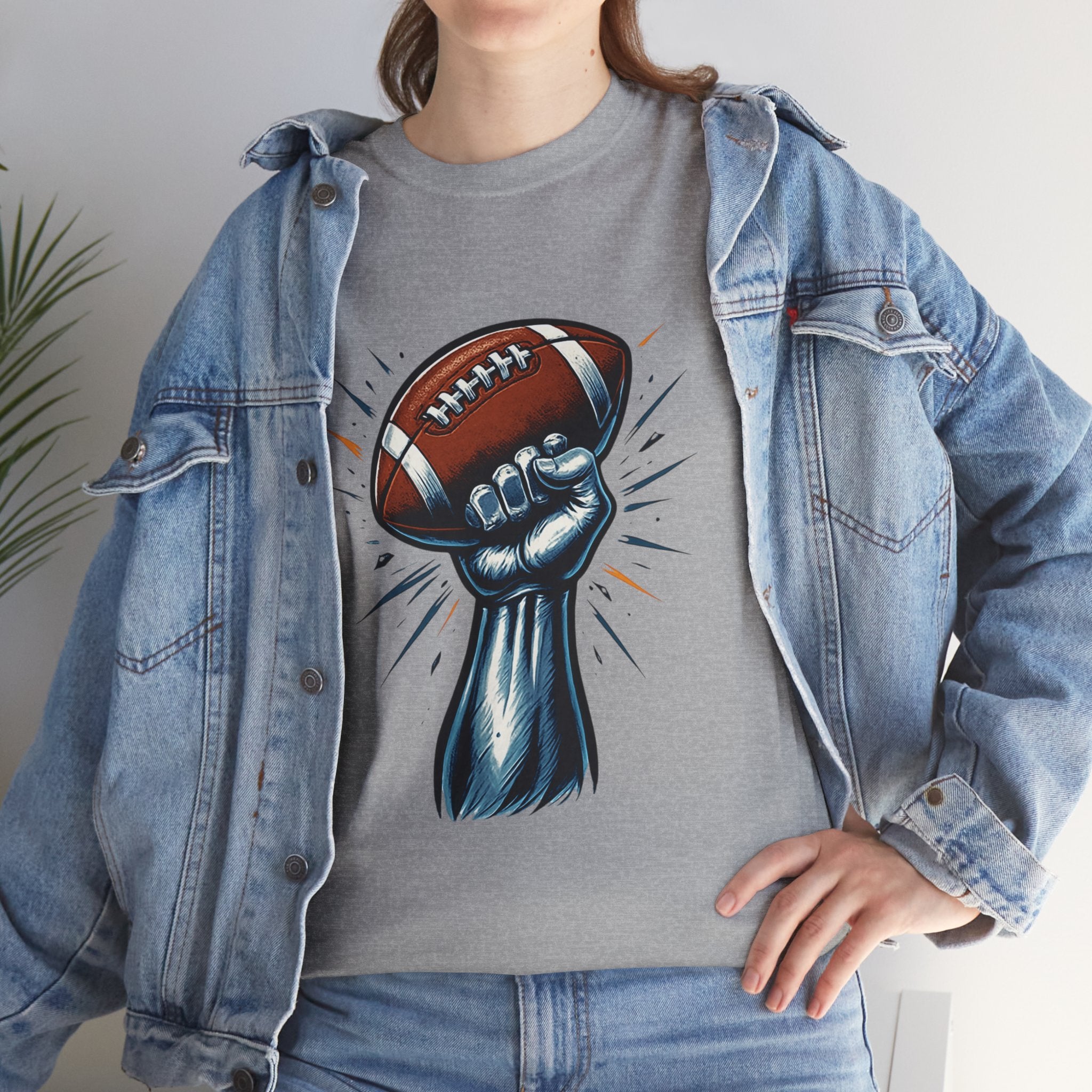 Empowered Football Fan Tee, Unisex Heavy Cotton Tee for Game Days, Sports Enthusiast Gift, Tailgate Party Shirt, Football Season Apparel