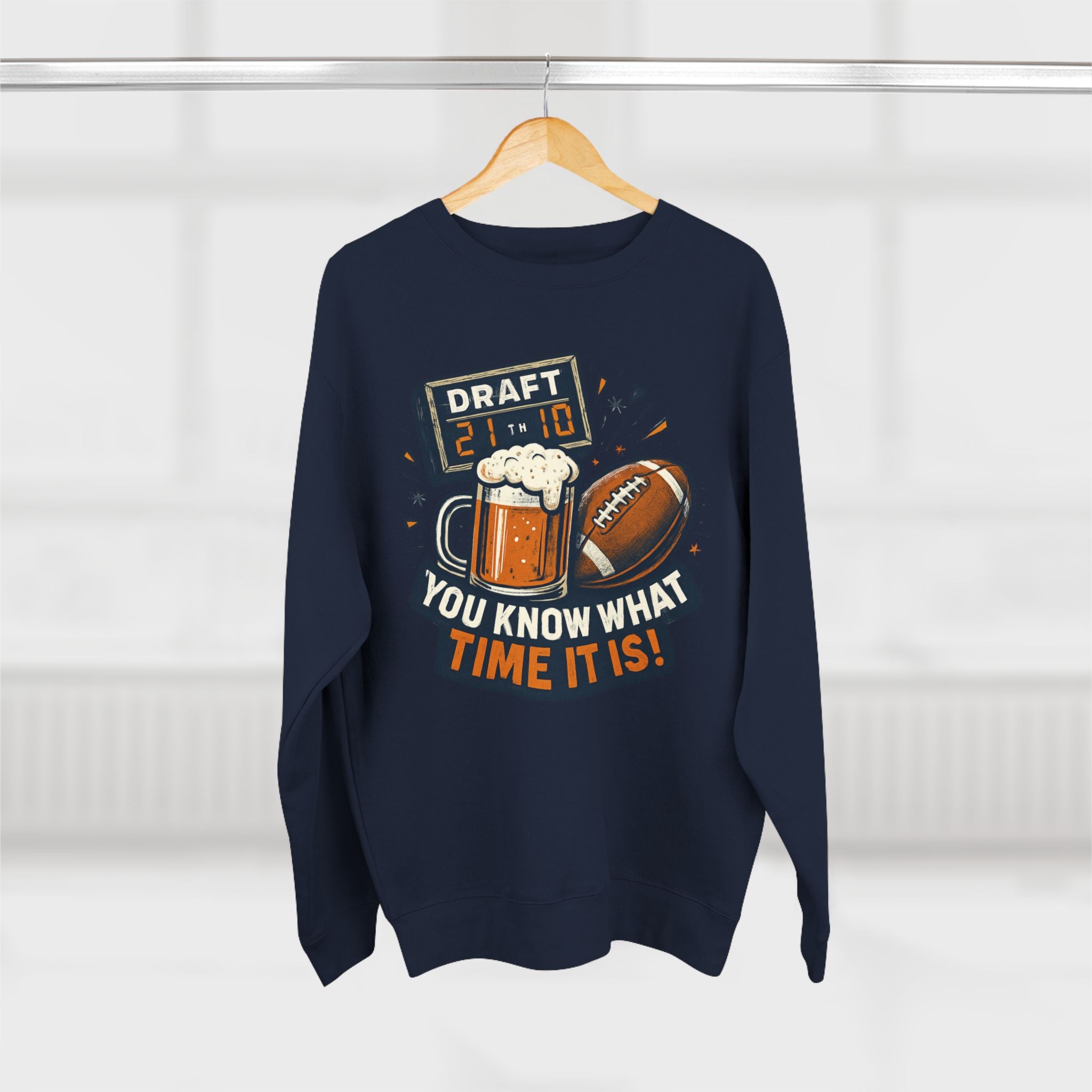 Draft Day Crewneck Sweatshirt | You Know What Time It Is! | Unisex Fashion | Sports Fan Apparel | Gift for Him/Her | Tailgating Essentials