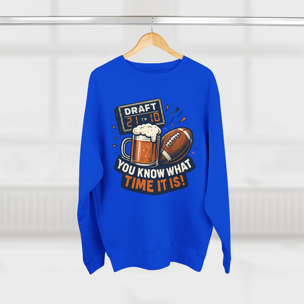 Draft Day Crewneck Sweatshirt | You Know What Time It Is! | Unisex Fashion | Sports Fan Apparel | Gift for Him/Her | Tailgating Essentials