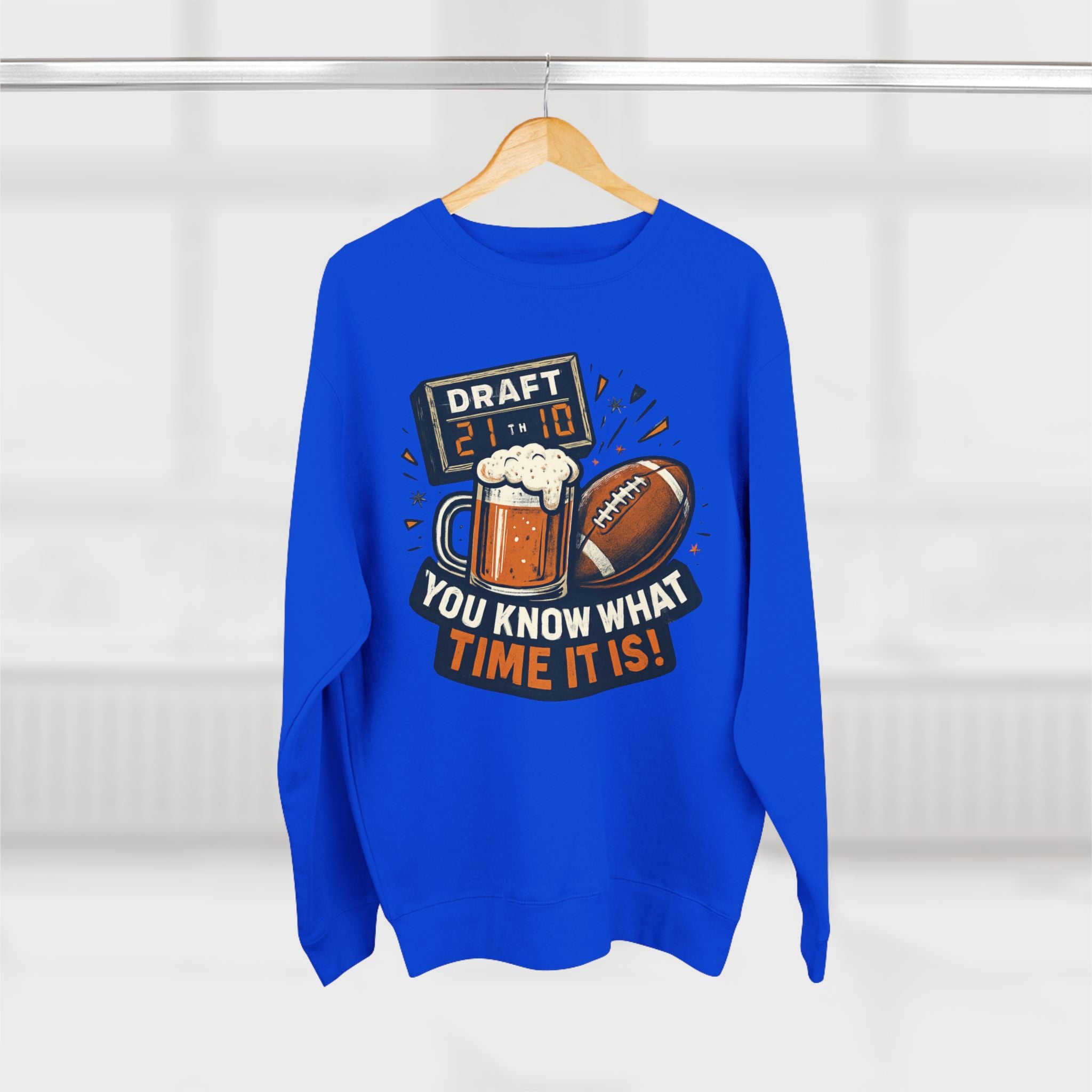 Draft Day Crewneck Sweatshirt | You Know What Time It Is! | Unisex Fashion | Sports Fan Apparel | Gift for Him/Her | Tailgating Essentials