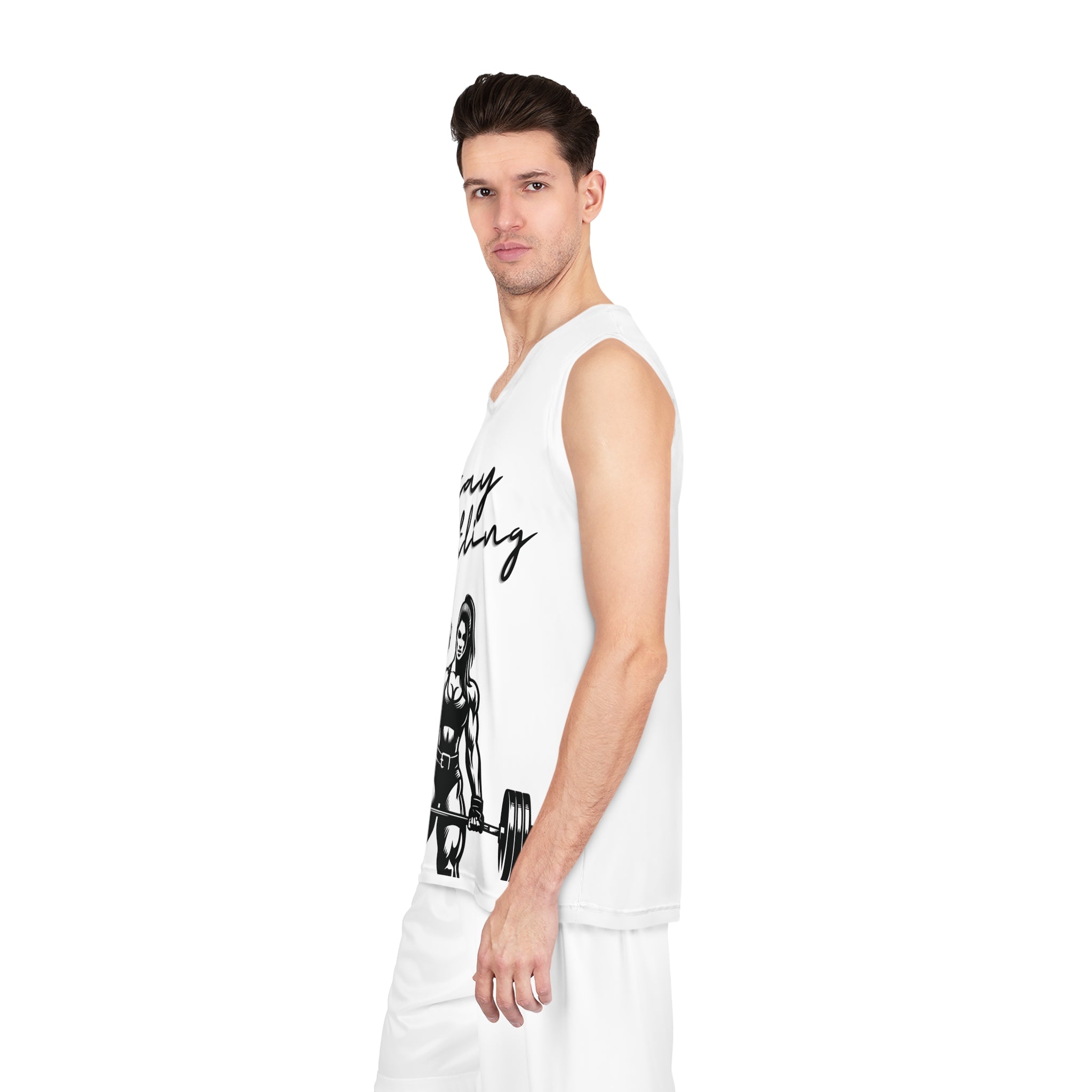 Motivational Basketball Jersey - Stay Hustling, Workout Gear, Fitness Apparel, Sportswear, Gift for Athletes