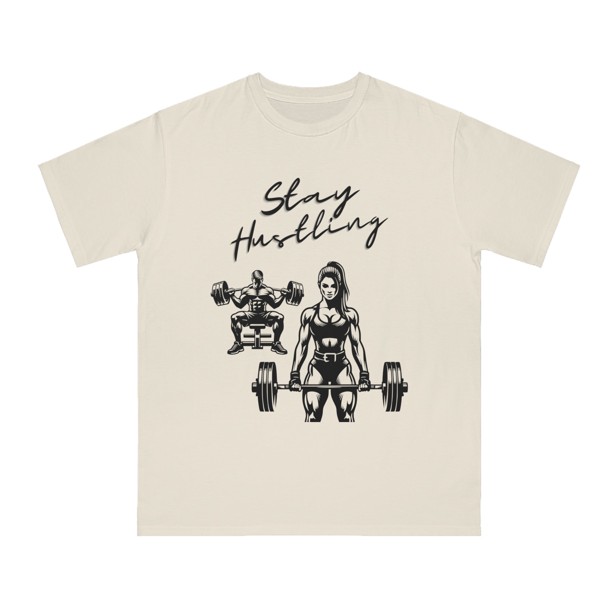 Stay Hustling Fitness T-Shirt, Organic Unisex Workout Tee, Exercise Apparel, Gym Shirt, Motivation Gift