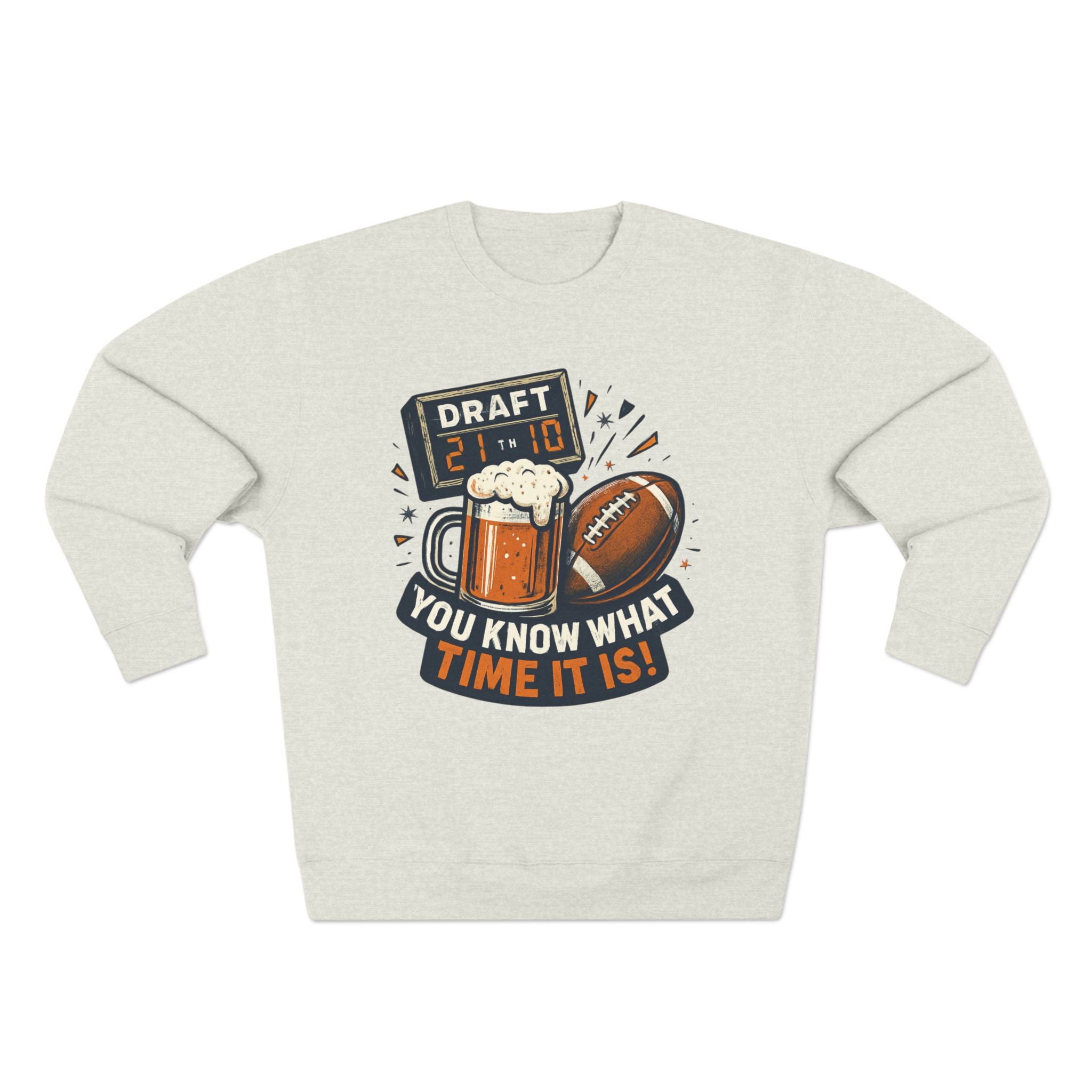 Draft Day Crewneck Sweatshirt | You Know What Time It Is! | Unisex Fashion | Sports Fan Apparel | Gift for Him/Her | Tailgating Essentials