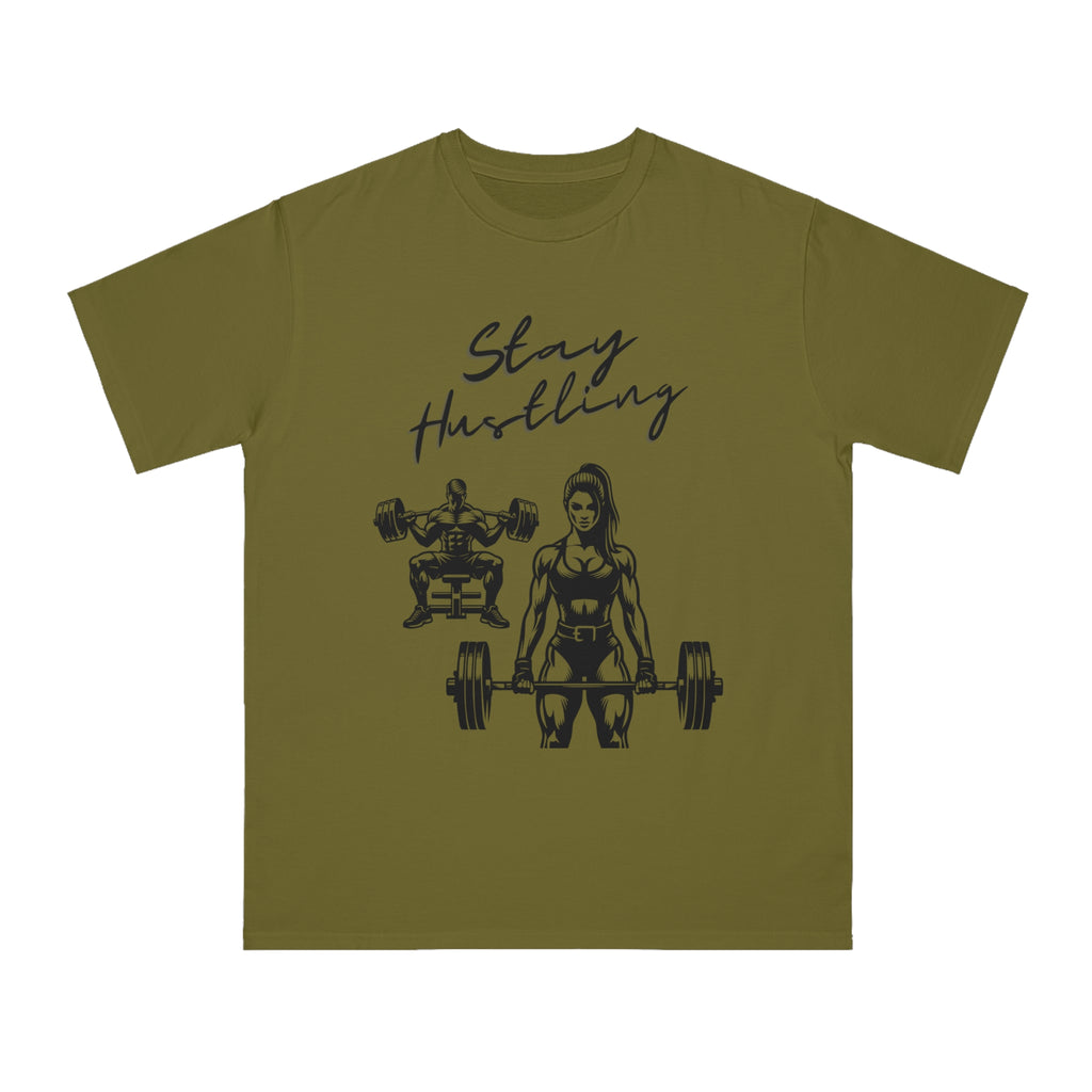Stay Hustling Fitness T-Shirt, Organic Unisex Workout Tee, Exercise Apparel, Gym Shirt, Motivation Gift