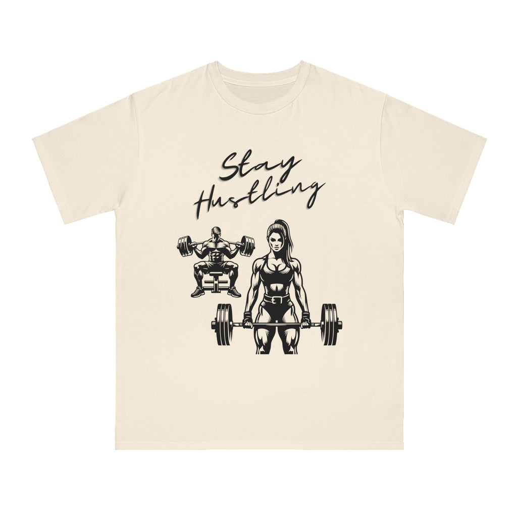 Stay Hustling Fitness T-Shirt, Organic Unisex Workout Tee, Exercise Apparel, Gym Shirt, Motivation Gift