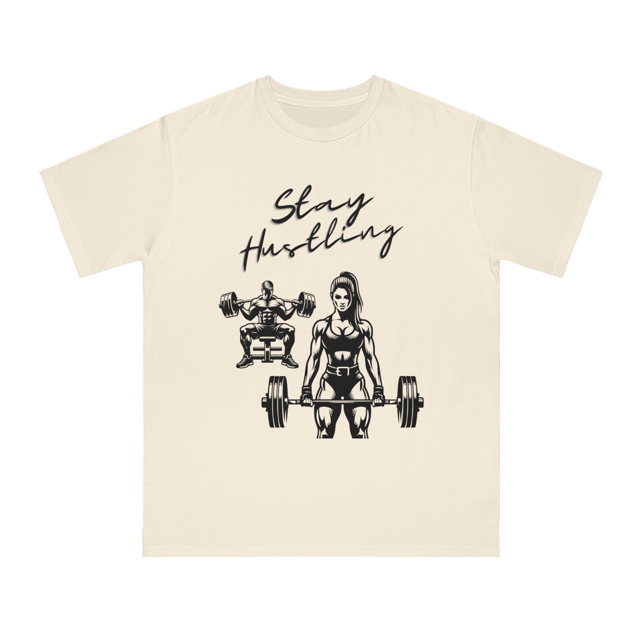 Stay Hustling Fitness T-Shirt, Organic Unisex Workout Tee, Exercise Apparel, Gym Shirt, Motivation Gift