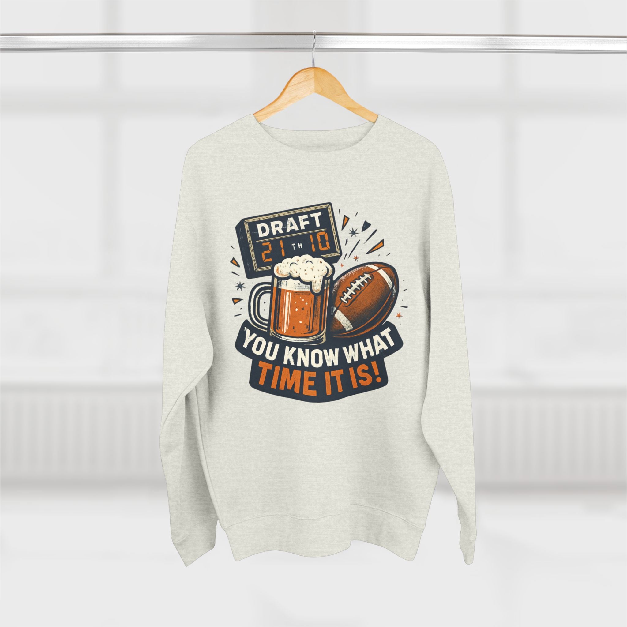 Draft Day Crewneck Sweatshirt | You Know What Time It Is! | Unisex Fashion | Sports Fan Apparel | Gift for Him/Her | Tailgating Essentials