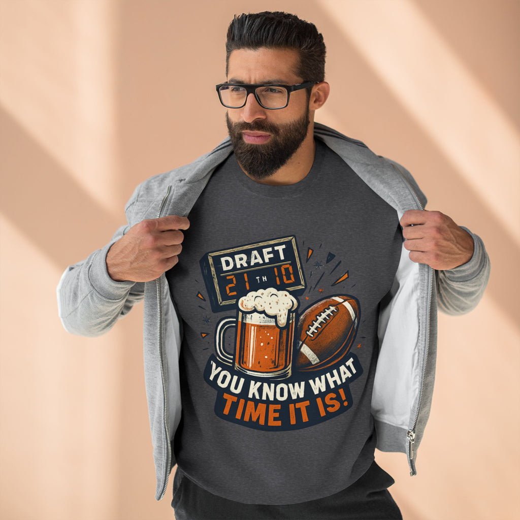 Draft Day Crewneck Sweatshirt | You Know What Time It Is! | Unisex Fashion | Sports Fan Apparel | Gift for Him/Her | Tailgating Essentials