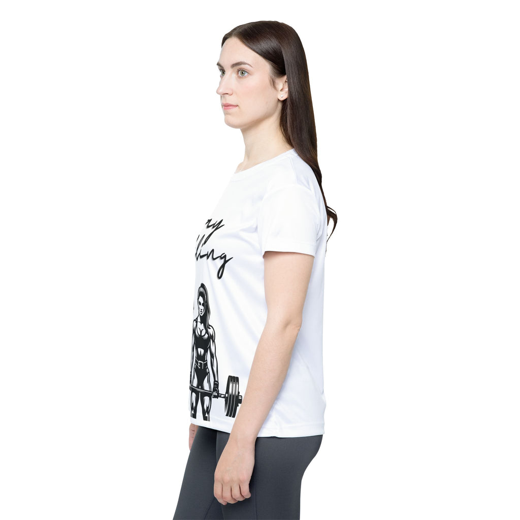 Women's Fitness Tee - Stay Hustling, Workout Shirt, Gym Top, Athletic Wear, Motivational Sportswear