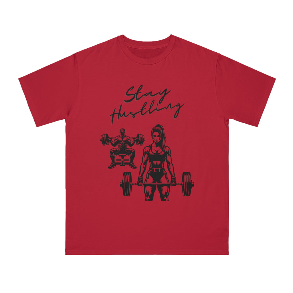 Stay Hustling Fitness T-Shirt, Organic Unisex Workout Tee, Exercise Apparel, Gym Shirt, Motivation Gift